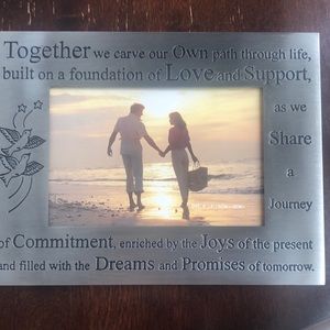 Table top silver frame.